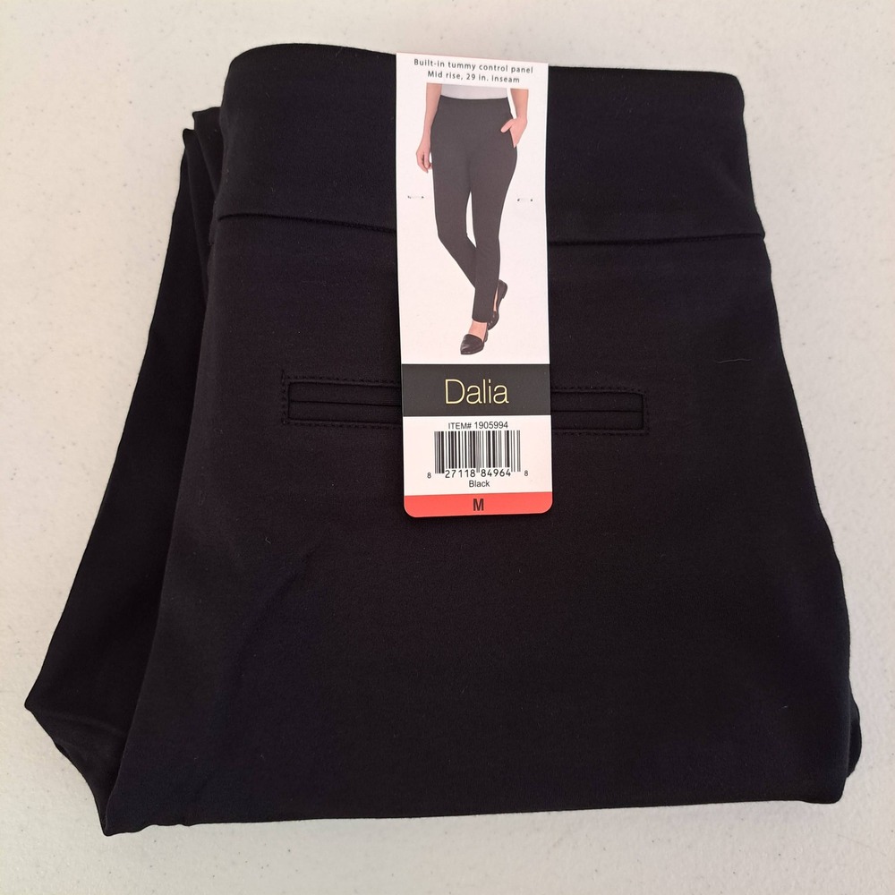 Dalia Slim Leg Pants Women M Black NWT Tummy Control Mid Rise 913-255-B11 - Picture 3 of 3